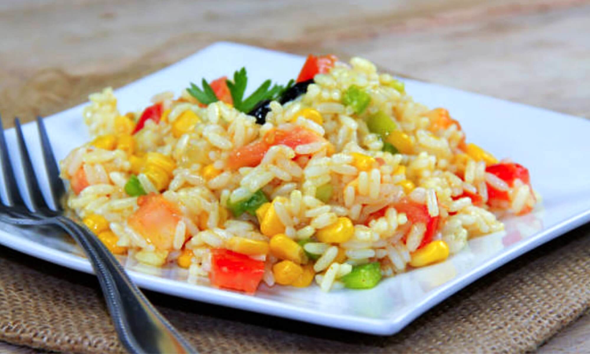 insalata di riso in friggitrice ad aria