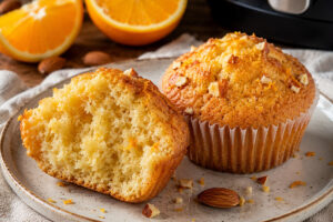 Muffin arancia e mandorle in friggitrice ad aria