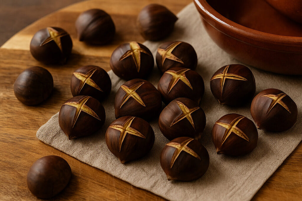 Castagne in friggitrice ad aria 1 Castagne in friggitrice ad aria