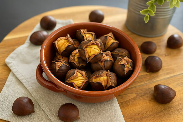 Castagne in friggitrice ad aria: il trucco dell’acqua per caldarroste morbide e facili da sbucciare