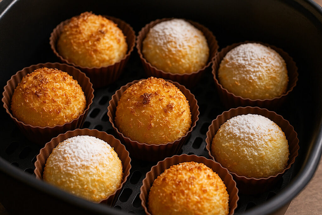 Dolcetti al cocco in friggitrice ad aria 2 Dolcetti al cocco in friggitrice ad aria