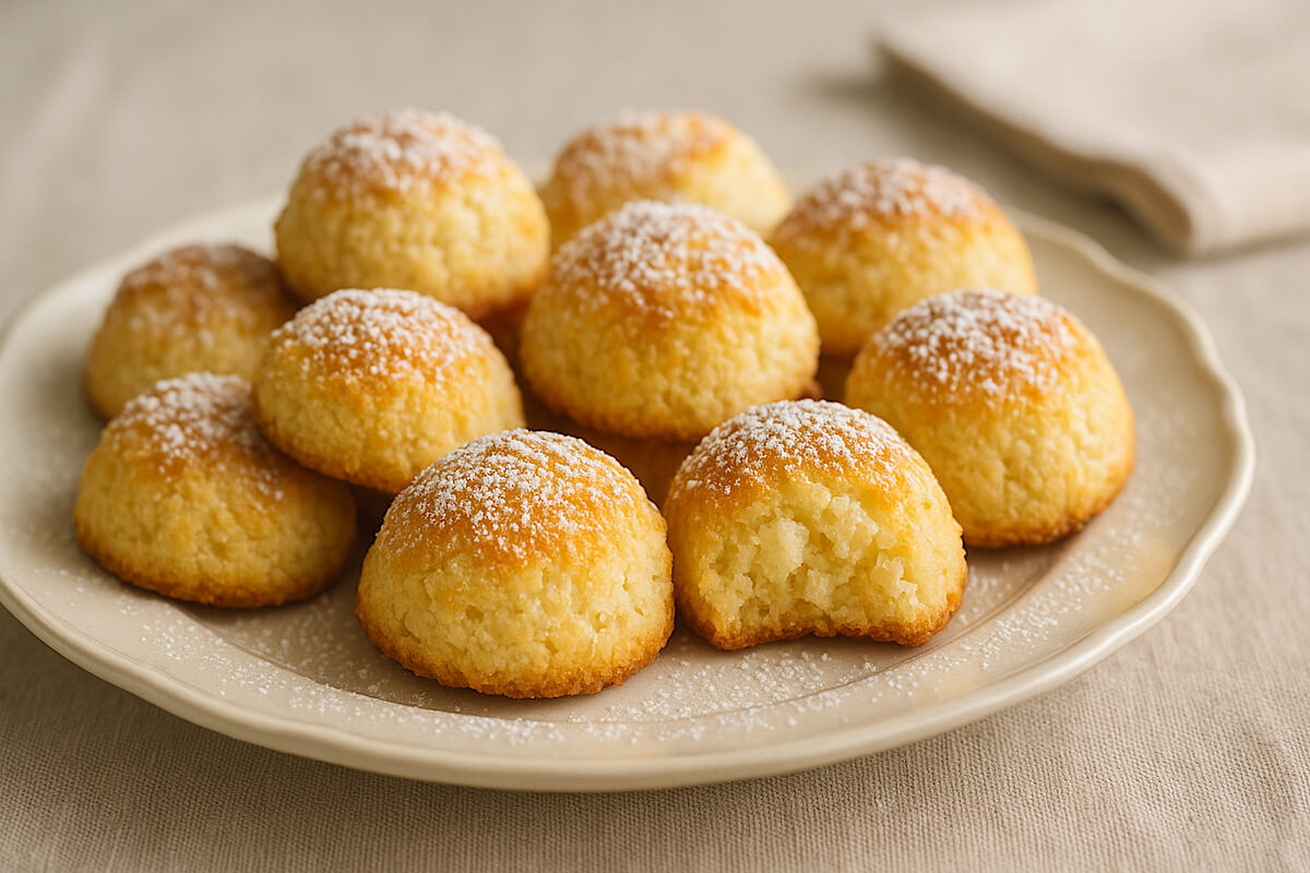 Dolcetti al cocco morbidi e leggeri: la ricetta furba in friggitrice ad aria