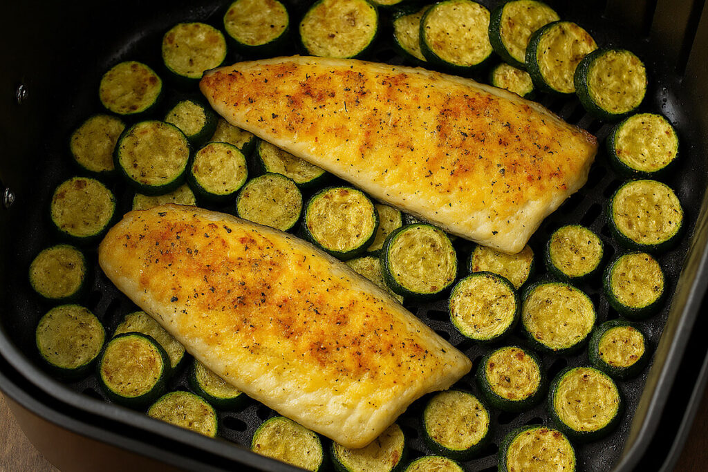 Filetti di branzino con zucchine in friggitrice ad aria 2 Filetti di branzino con zucchine in friggitrice ad aria