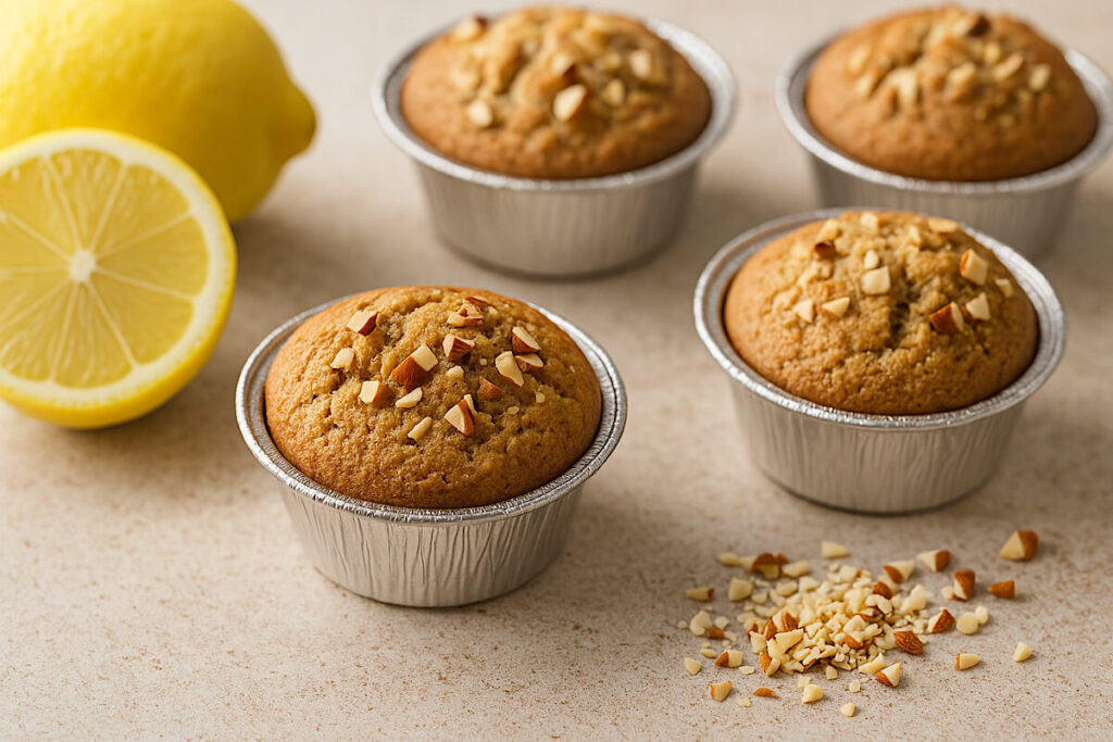 Muffin limone e mandorle in friggitrice ad aria