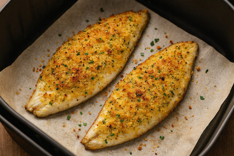 Orata gratinata in friggitrice ad aria: non immaginerai cosa metto nella crosta (il sapore è fresco!)