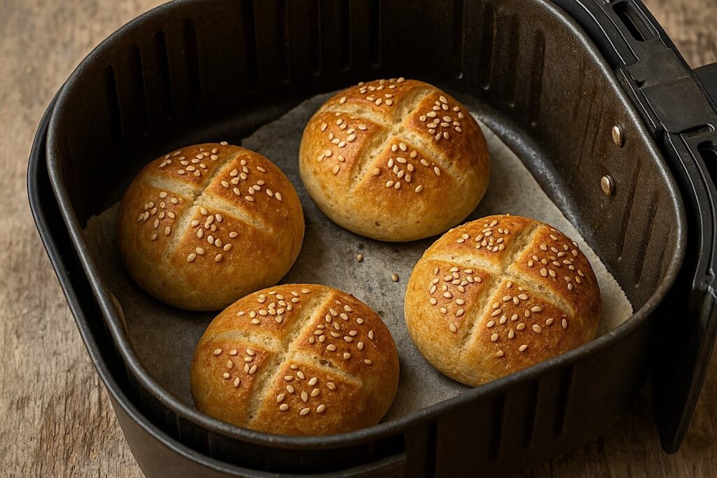 Panini caldi e soffici in friggitrice ad aria