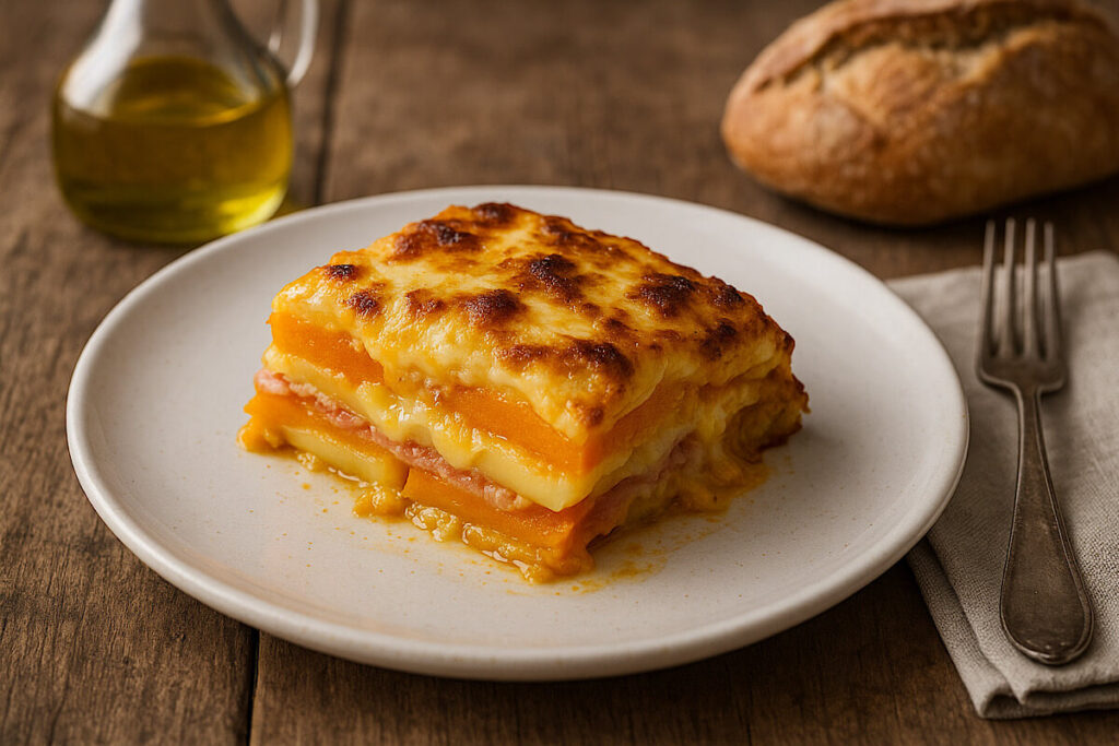 Parmigiana di zucca e patate in friggitrice ad aria