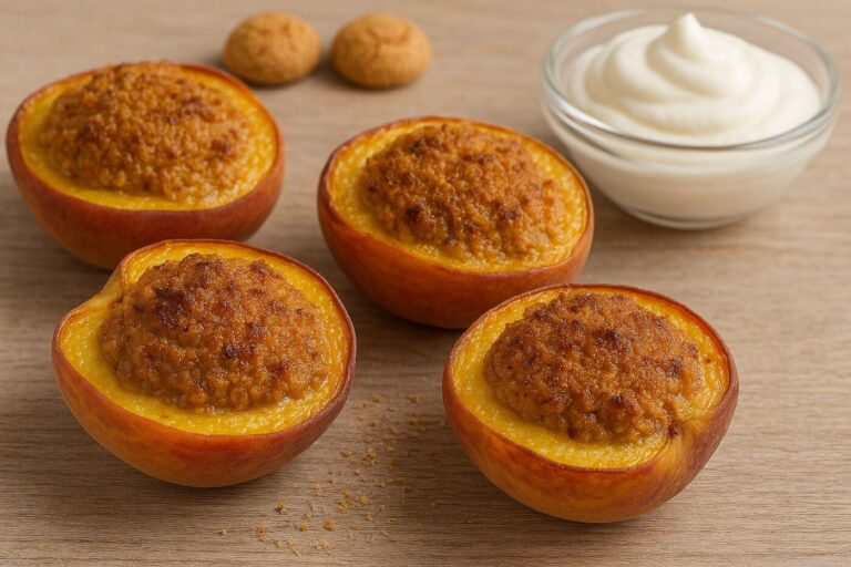 Non solo torte: con la friggitrice ad aria prepari le pesche ripiene agli amaretti più buone di sempre