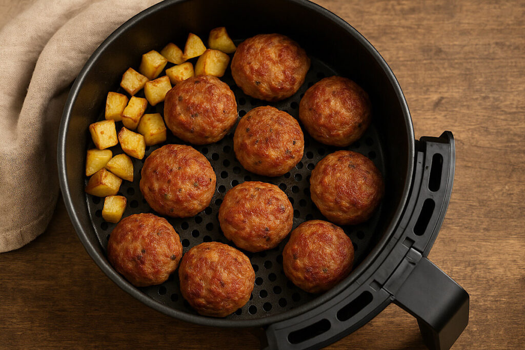 Polpette di manzo in friggitrice ad aria
