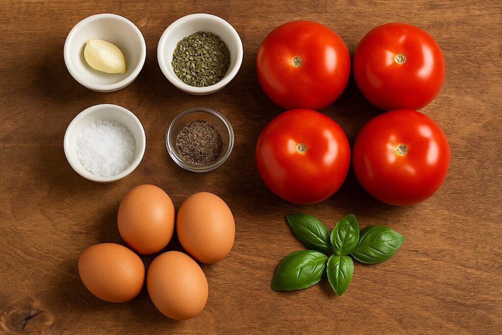 Pomodori con uovo in friggitrice ad aria