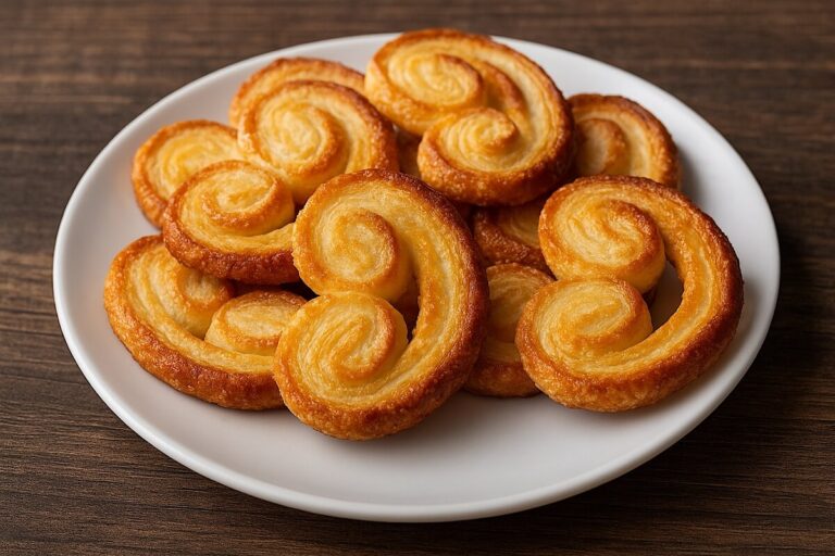 Ventagli di pasta sfoglia dolci (Prussiane) in friggitrice ad aria, solo 2 ingredienti