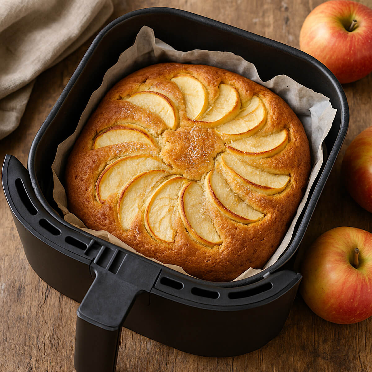 Torta di mele in friggitrice ad aria soffice e profumata senza teglia ...