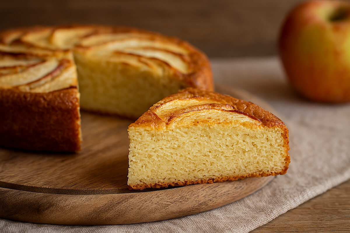 Torta di mele in friggitrice ad aria soffice e profumata senza teglia, direttamente nel cestello