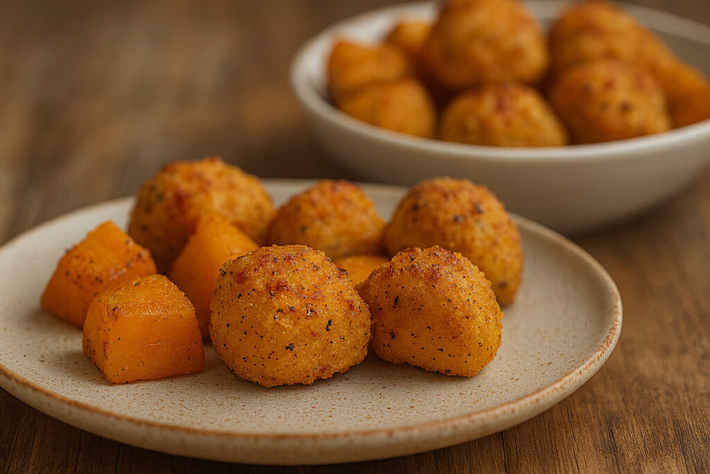 Bocconcini di pollo e zucca in friggitrice ad aria 2 Bocconcini di pollo e zucca in friggitrice ad aria