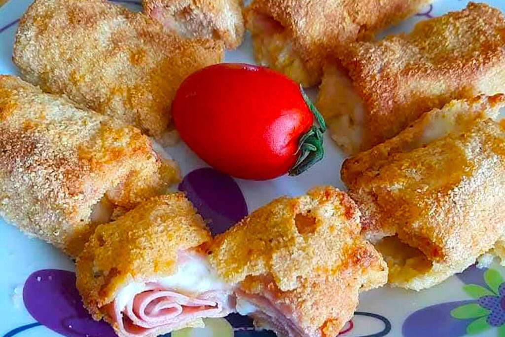 Bocconcini filanti di mortadella in friggitrice ad aria