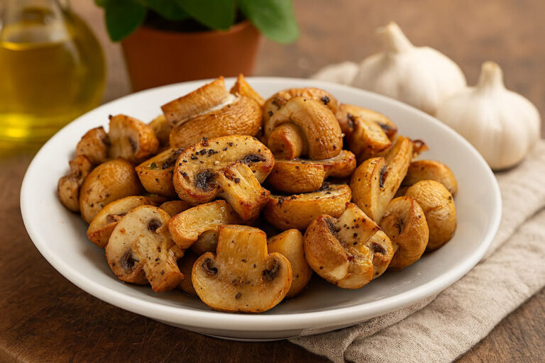 Funghi all’aglio in friggitrice ad aria: croccanti, profumati e pronti in pochi minuti