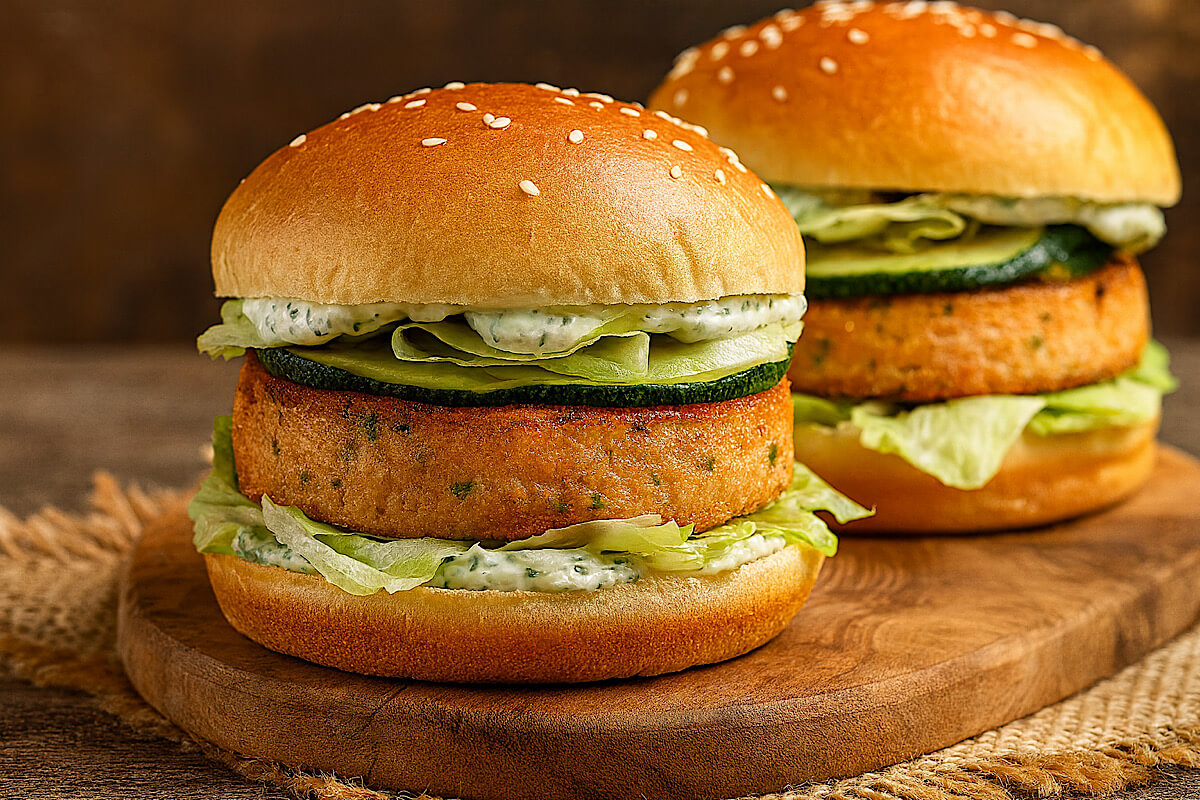 Hamburger di salmone nella friggitrice ad aria: come quelli comprati, ma molto più buoni