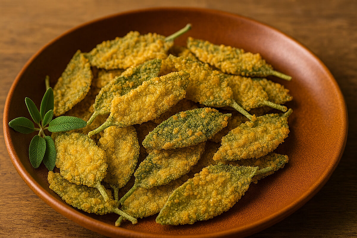 salvia fritta in friggitrice ad aria