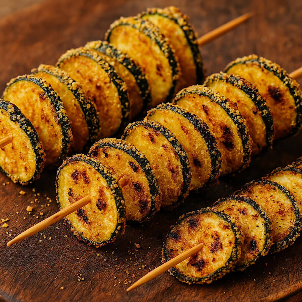 Spiedini di zucchine sabbiose in friggitrice ad aria