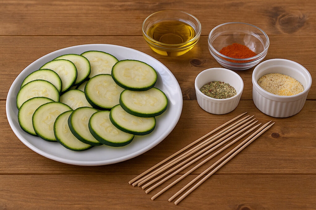 Spiedini di zucchine sabbiose in friggitrice ad aria