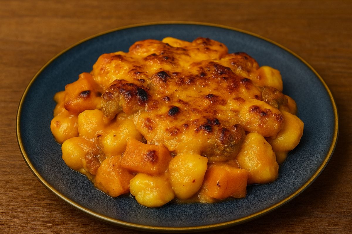 Li fai in poco tempo e non avazano: ecco gli gnocchi con zucca e salsiccia in friggitrice ad aria
