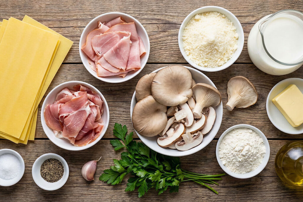 Lasagne funghi e prosciutto in friggitrice ad aria 2 Lasagne, funghi e prosciutto in friggitrice ad aria