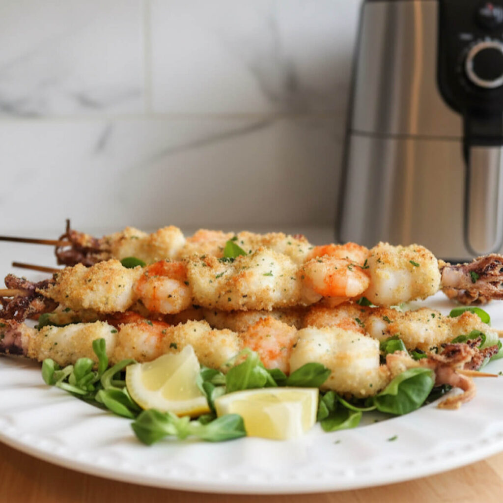 Spiedini di pesce in friggitrice ad aria 1 Spiedini di pesce in friggitrice ad aria