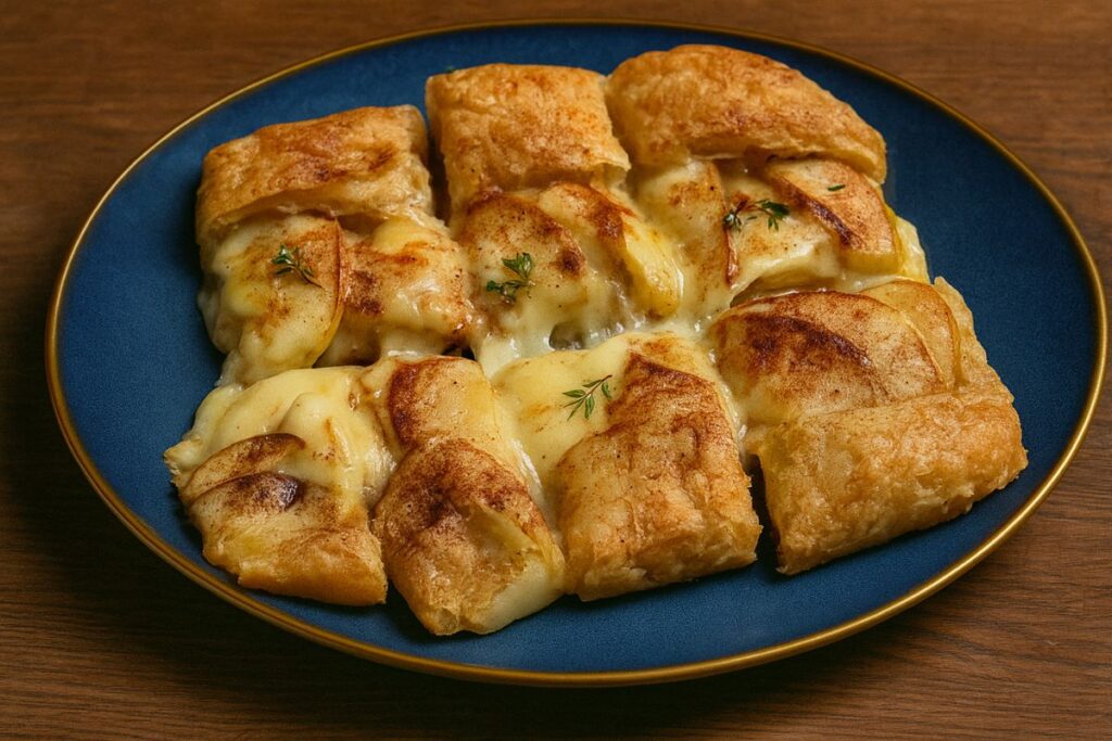 galette con brie e mele in friggitrice ad aria