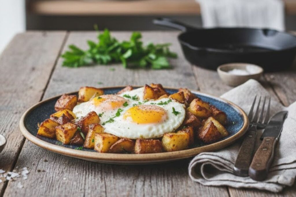 patate e uova in friggitrice ad aria