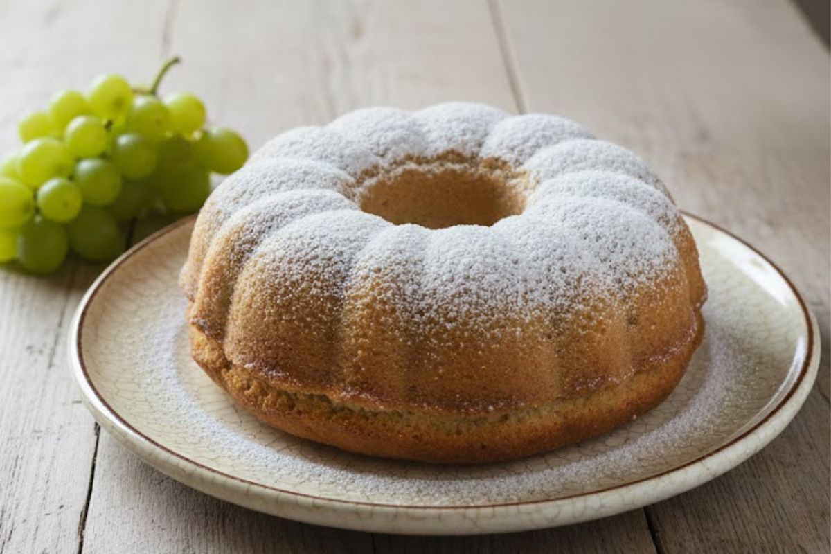 Servita con il tè o il caffè del pomeriggio è la torta che piace a tutti, con uva e pinoli (in friggitrice ad aria e senza zuccheri)