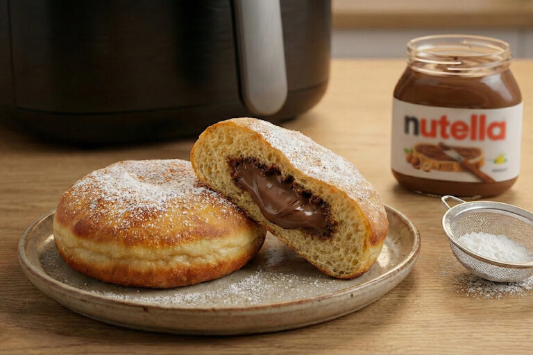 Il trucco geniale per Bomboloni furbi alla Nutella perfetti in 15 minuti, cotti in friggitrice ad aria e senza lievitazione