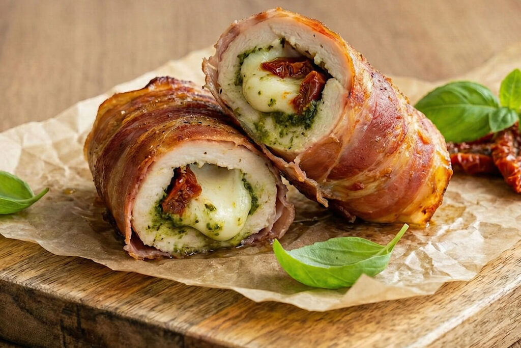 Involtini di pollo proteici in friggitrice ad aria