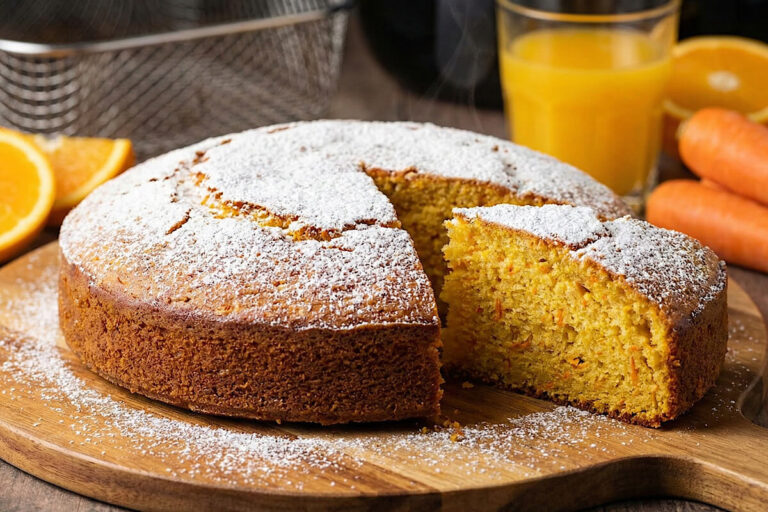 Torta di carote e arance in friggitrice ad aria, l’unica che resta morbida per giorni ed è senza burro