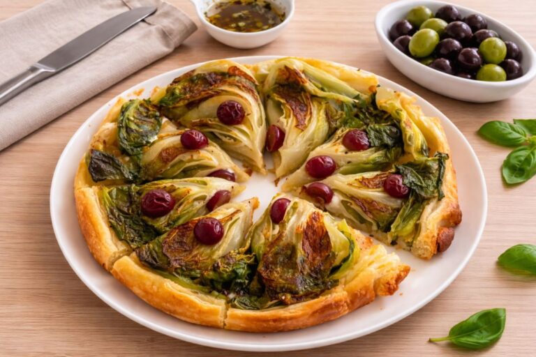 Torta salata semplice, veloce e light in friggitrice ad aria? Ecco quella “rovesciata” alle scarole