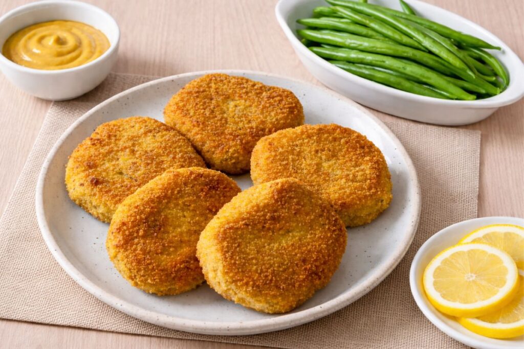 Cotoletta vegetariana in friggitrice ad aria