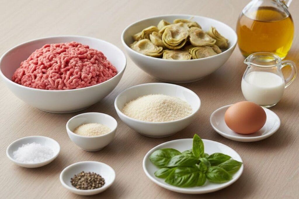 tortino di carciofi in friggitrice ad aria, ingredienti