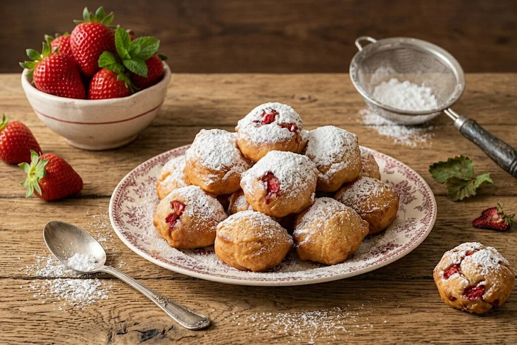 Frittelle di fragole in friggitrice ad aria