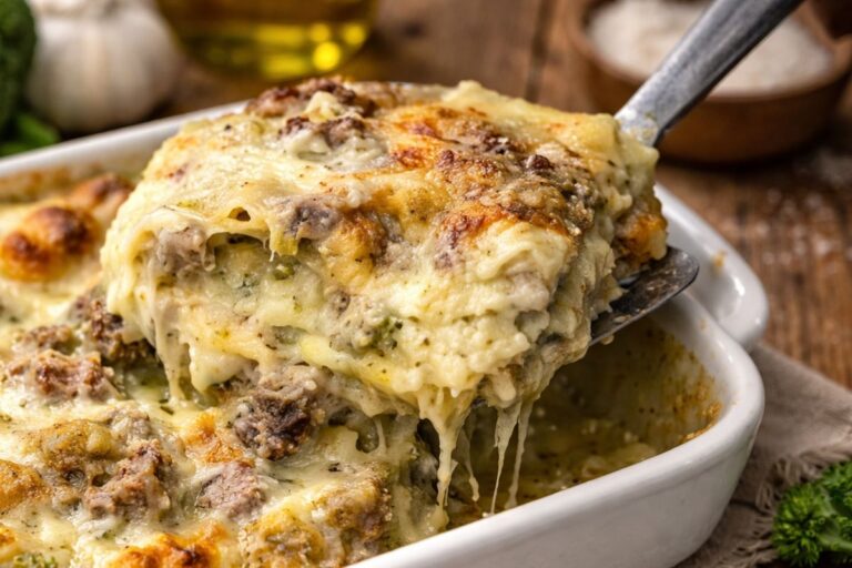 Con crema di broccoli e salsiccia, queste lasagne in friggitrice ad aria diventeranno le tue preferite