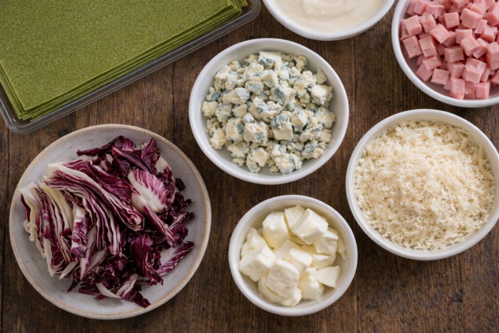 Lasagne cremose in friggitrice ad aria, ingredienti