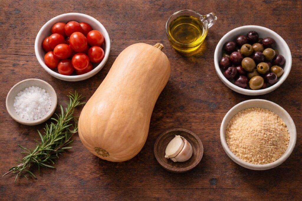 Zucca alla mediterranea in friggitrice ad aria ingredienti Zucca alla mediterranea in friggitrice ad aria, ingredienti