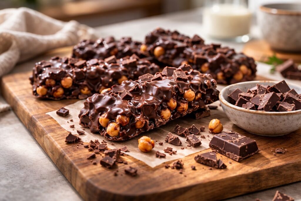 ceci croccanti al cioccolato fondente in friggitrice ad aria