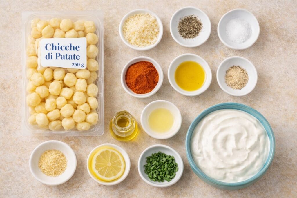 gnocchi mimosa in friggitrice ad aria, ingredienti