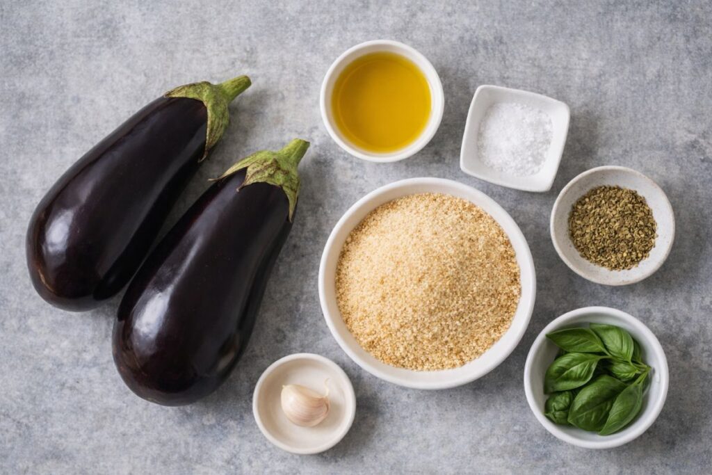 melanzane sabbiose in friggitrice ad aria, ingredienti