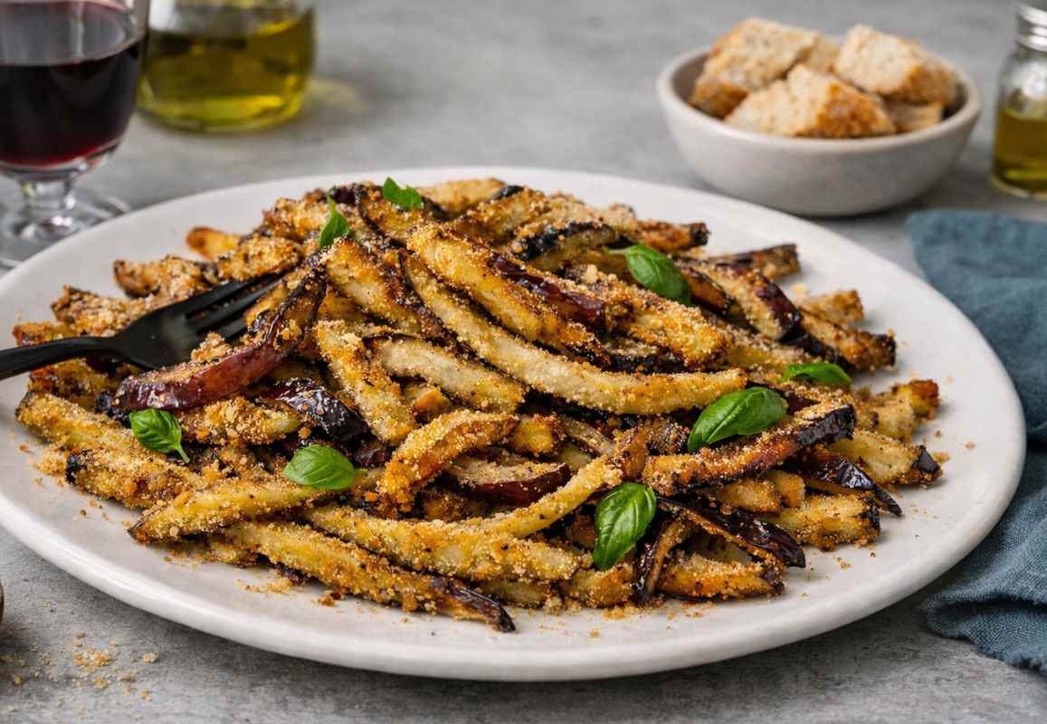 Il contorno come in trattoria, ben condito: le melanzane sabbiose in friggitrice ad aria