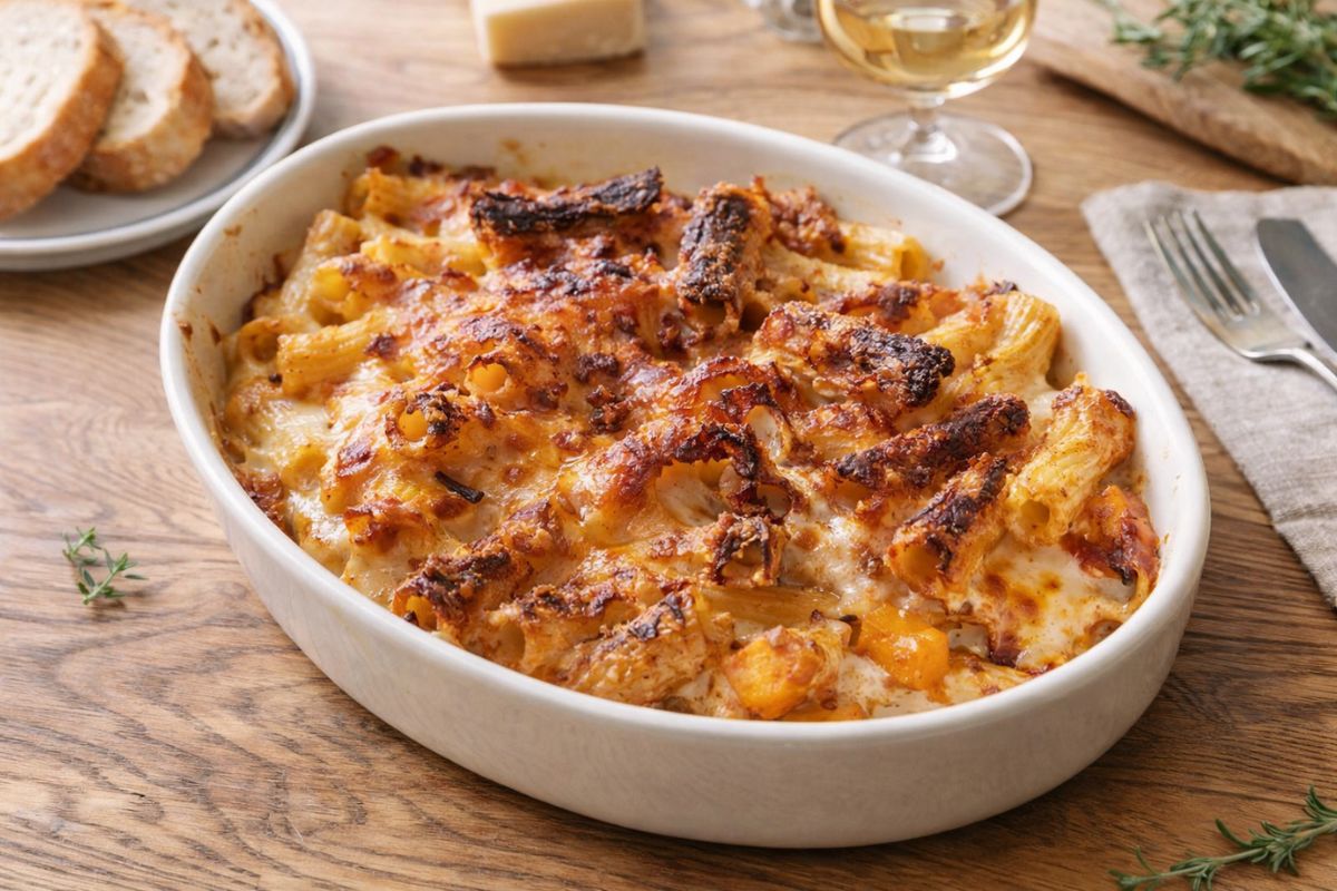 La pasta "al forno", ma in friggitrice ad aria: con zucca e speck ...