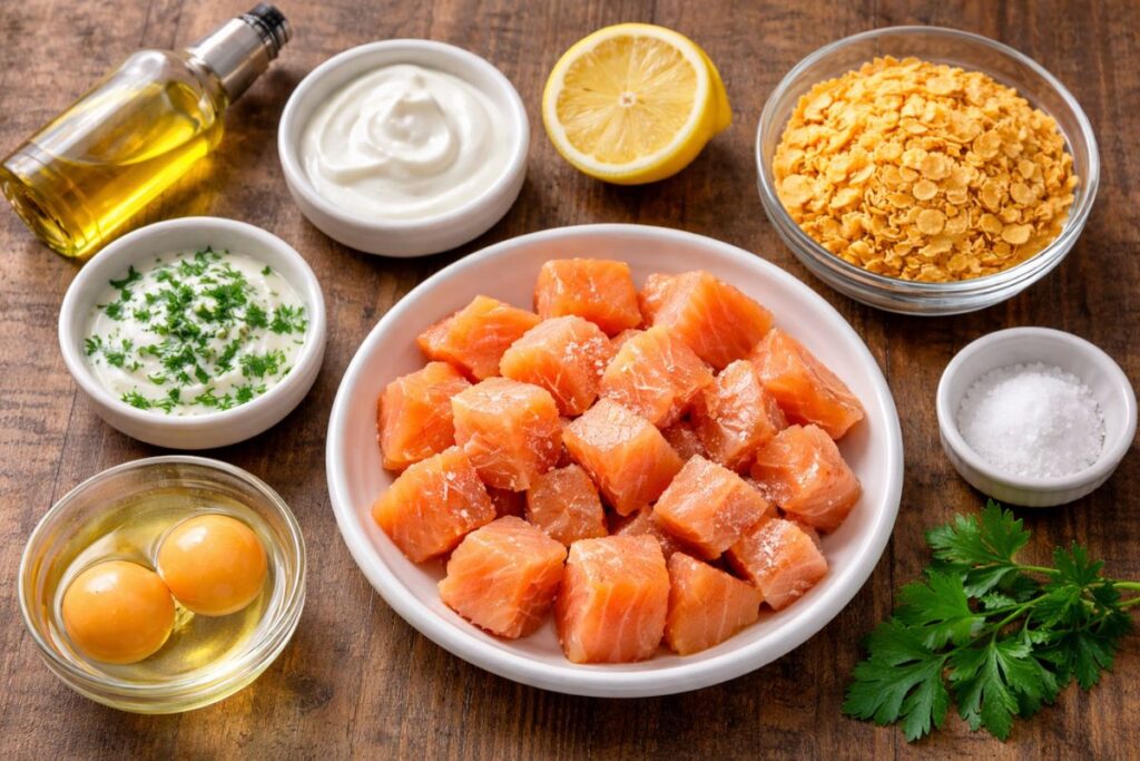 Bocconcini di salmone in friggitrice ad aria, ingredienti