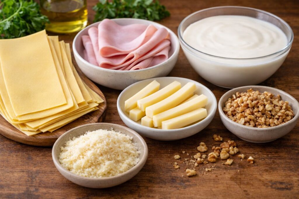 Cannelloni di lasagna in friggitrice ad aria, gli ingredienti