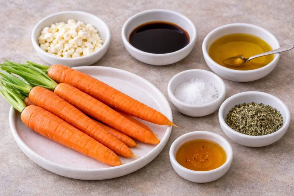 Carote con la feta in friggitrice ad aria, ingredienti