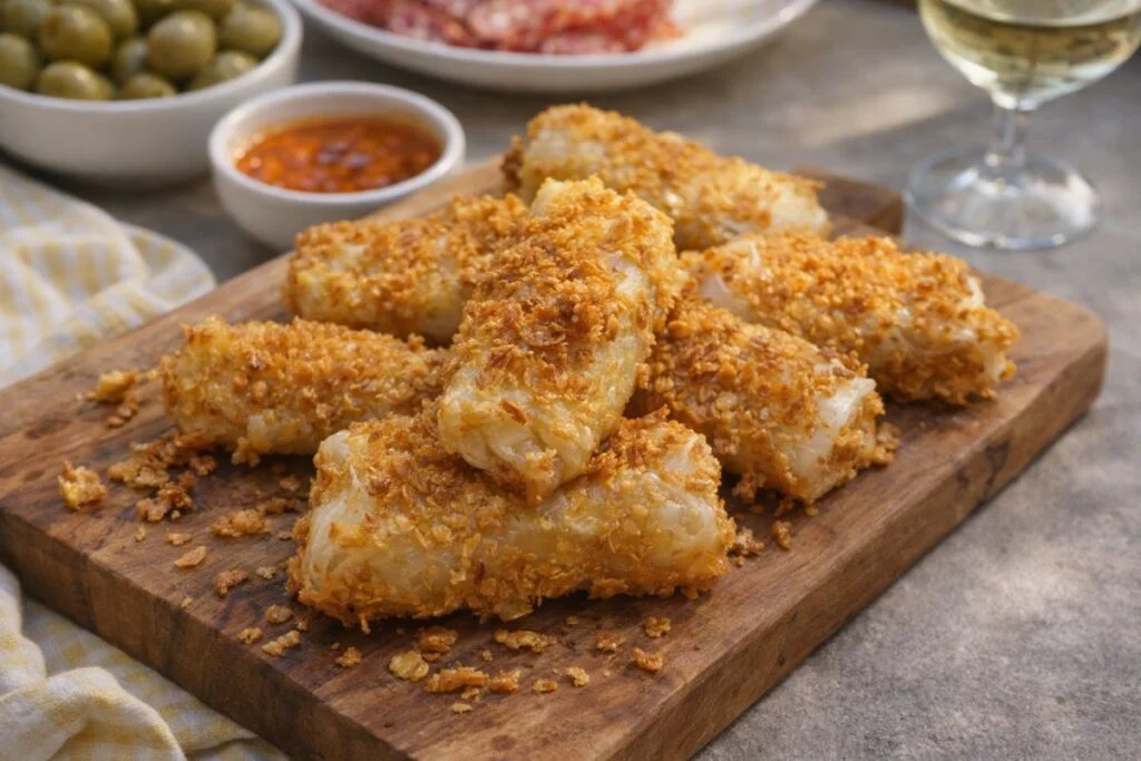 Fogli di riso ripieni di mozzarella in friggitrice ad aria