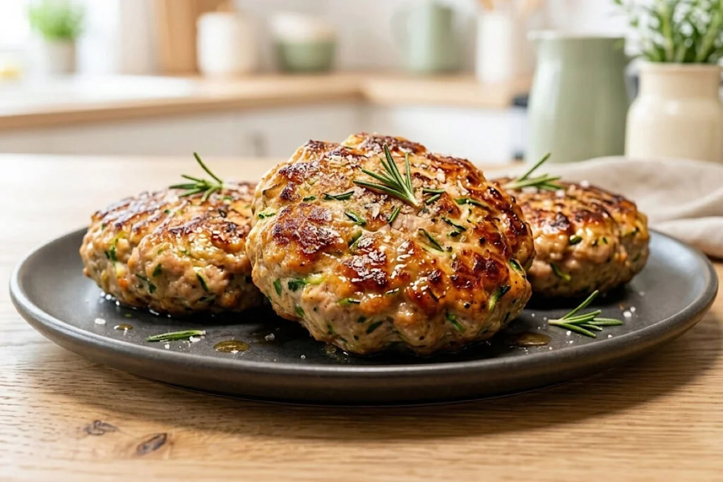 Hamburger di tacchino e zucchine in friggitrice ad aria